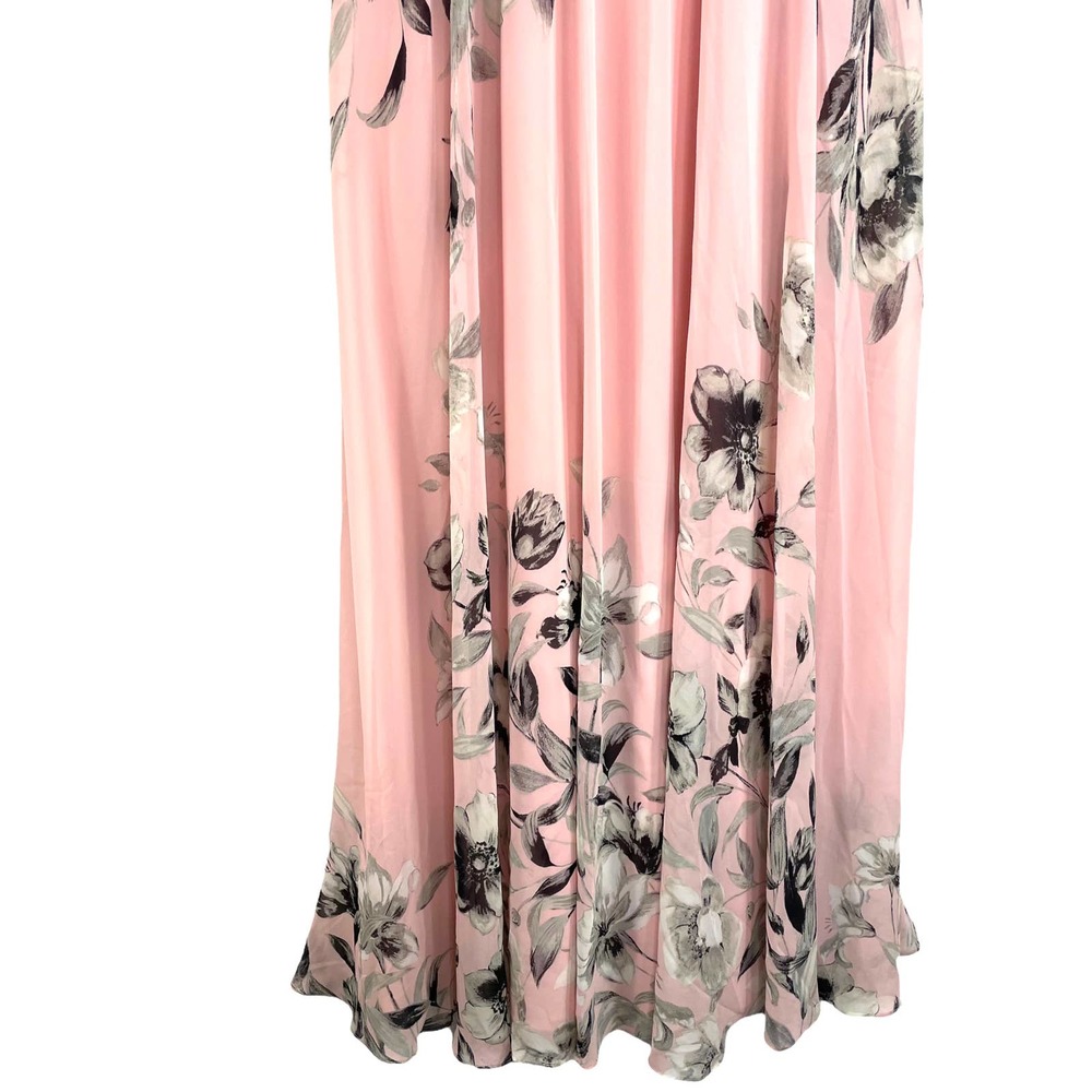 Eliza J floral halter chiffon maxi gown dress Sz 10 - Picture 5 of 11